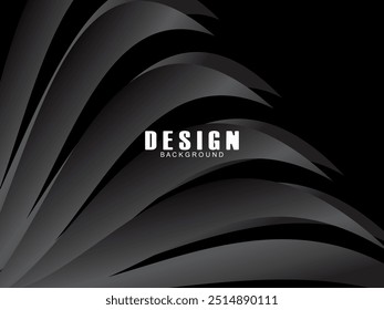 Abstract futuristic black background modern design. Realistic 3d wallpaper with luxurious flowing lines. Elegant background for posters, advertisements, websites, brochures, cards, banners, apps, etc.
