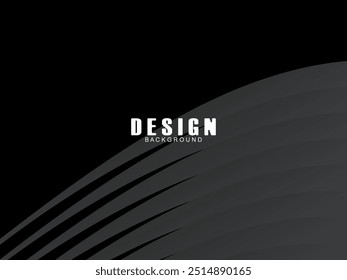 Abstract futuristic black background modern design. Realistic 3d wallpaper with luxurious flowing lines. Elegant background for posters, advertisements, websites, brochures, cards, banners, apps, etc.