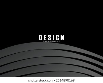Abstract futuristic black background modern design. Realistic 3d wallpaper with luxurious flowing lines. Elegant background for posters, advertisements, websites, brochures, cards, banners, apps, etc.
