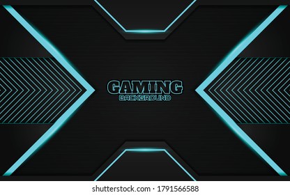Abstract futuristic black and blue gaming background with modern esport shapes. Vector design template technology concept can use element game banner, sport poster, cyber wallpaper, web streaming