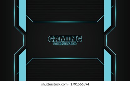 Abstract futuristic black and blue gaming background with modern esport shapes. Vector design template technology concept can use element game banner, sport poster, cyber wallpaper, web streaming