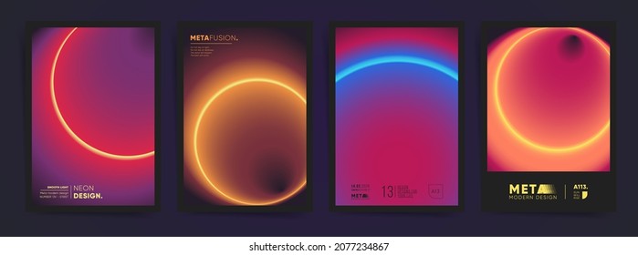 Abstract futuristic black gradient cover template design set for poster  brochure  home decor  presentation  Circular gradient fashion concept  Vector vertical a4 aesthetic premium space design layout