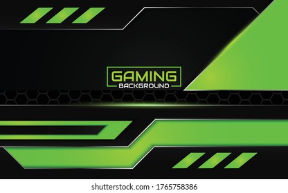 Abstract futuristic black and green gaming background with modern esport shapes. Vector design template technology concept can use element game banner, sport poster, cyber wallpaper, web, advertising