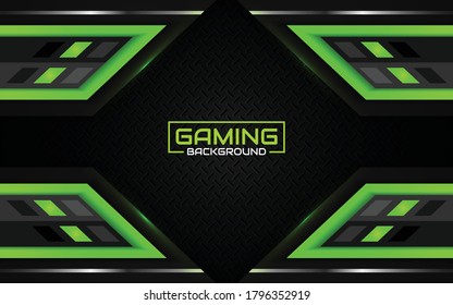 Abstract Futuristic Black Green Gaming Background Stock Vector (Royalty ...