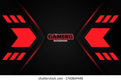 Abstract futuristic black and red gaming background with modern esport shapes. Vector design template technology concept can use element game banner, sport poster, cyber wallpaper, web, advertising
