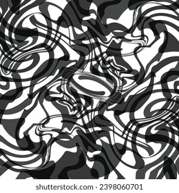 
abstract futuristic black white chaos flowing lines pattern background