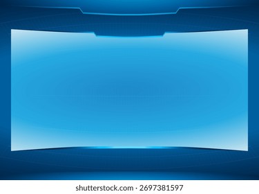 Abstract Futuristic Blue Background with Digital Screen Interface and Cyber Technology Design