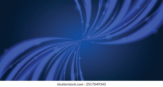 Abstractas fondo azul futurista con líneas de flujo y luz brillante. Ilustración vectorial