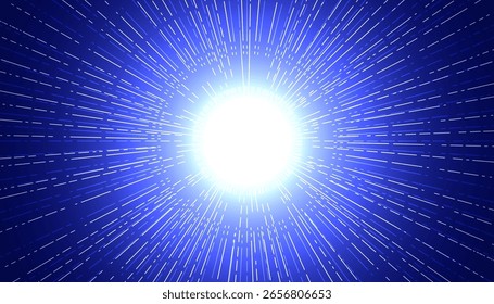 Abstract futuristic blue background with flow lights. Vector illustration