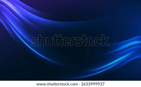 Abstract futuristic blue background with flow perspective lights. Vector illustration