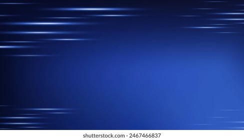 Abstract futuristic blue background with glowing lines and glitter lights. Vector illustration