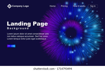 Abstract futuristic blue background with space technology digital concept and glowing motion shapes. Dynamic vector design template for element Landing page, wallpaper, website, cover poster, banner