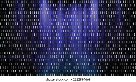 abstract futuristic blue background technology of digital binary number