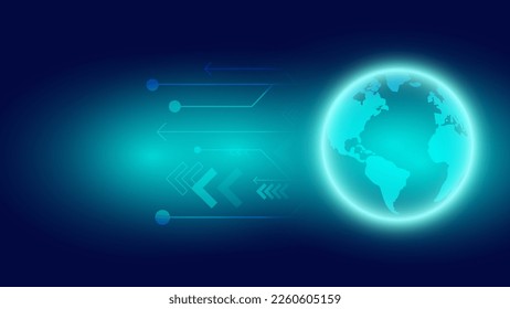 Abstract futuristic blue Background. Technology glowing digital wave and Internet connection,
