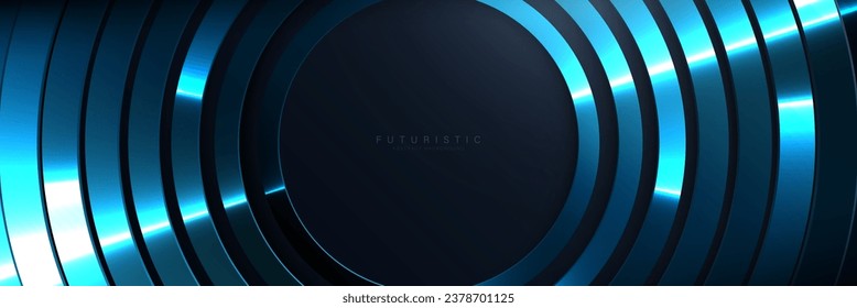 Abstrakter futuristischer blauer Hintergrund. Futuristic Technology Digital High-Tech-Konzept-Banner. Vektorgrafik