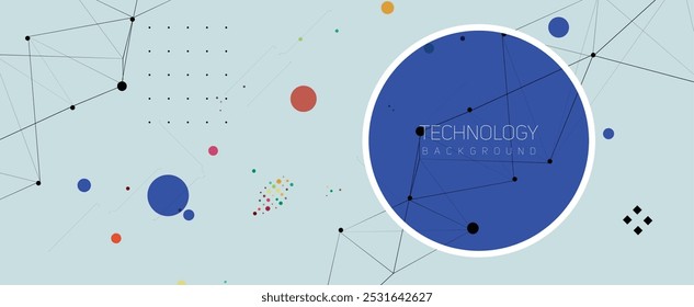 abstract futuristic blue circle computer technology business background