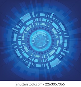 Abstract futuristic blue circle interface background
