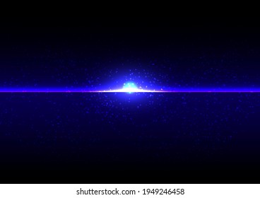 abstract futuristic blue light on dark background. Illustration Vector design technology concept