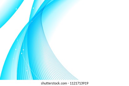 Abstract futuristic blue line curve wave element on white background. Vector illustration for technology or business concept.