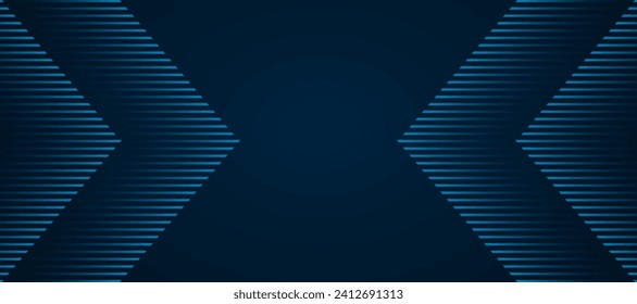 Abstract futuristic blue line geometric modern background, arrows from lines converging to the center