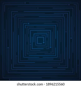 Abstrakte futuristische blaue Linienmuster der geometrischen Tech-Kunstvorlage. Geometrische Elemente Design für Kopienraum von Text, Header, Hintergrund. Vektorgrafik 