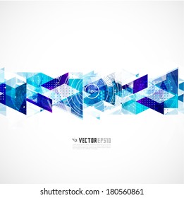 Abstract futuristic blue polygon pattern template and space for text, vector illustration 