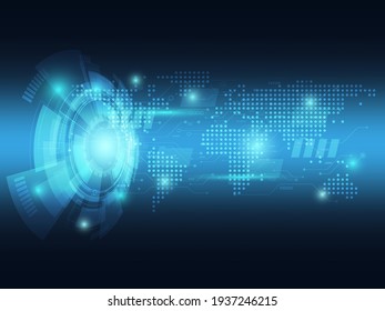 abstract futuristic blue technology background vector illustration