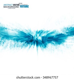 Abstract futuristic blue wavy background. Curve flow blue smoke motion vector illustration