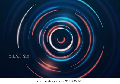 Abstract futuristic blurred circles. Science technology machine. Graphic concept for your design