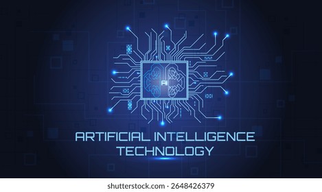 Cerebro futurista Abstractas con núcleo de inteligencia artificial