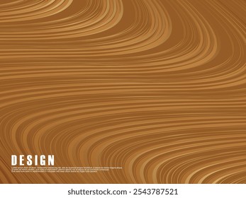Abstract futuristic brown curved lines on brown background. Vector horizontal template for digital luxury business banner, contemporary formal invitation, luxury voucher, etc.
