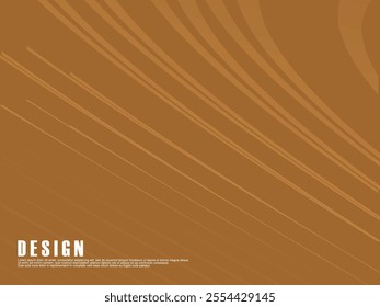 Abstract futuristic brown curved lines on brown background. Vector horizontal template for digital luxury business banner, contemporary formal invitation, luxury voucher, etc.