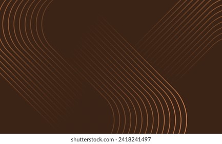 abstract futuristic brown glowing rounded lines on brown background.