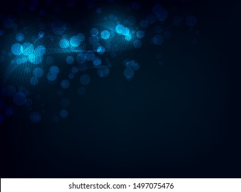 abstract futuristic bubble pattern vector blue wallpaper.