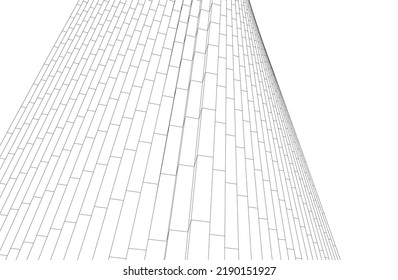 Resumen de edificios futuristas. Dibujo de vector arquitectónico