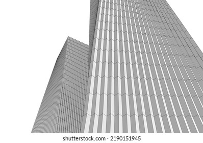 Abstract futuristic buildings. Architectural vector drawing