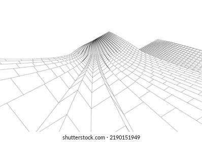 Abstract futuristic buildings. Architectural vector drawing