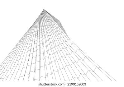 Abstract futuristic buildings. Architectural vector drawing