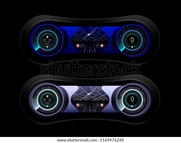 Abstract futuristic car\
dashboard in white, the concept of the future car dashboard. Vector\
illustration.