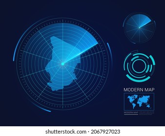 Resumen del vector de radar de círculo futurista HUD, GUI, mapa de interfaz de interfaz de usuario de Chad