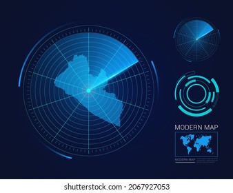 Resumen vector de radar de círculo futurista HUD, GUI, mapa de interfaz de interfaz de usuario de Liberia