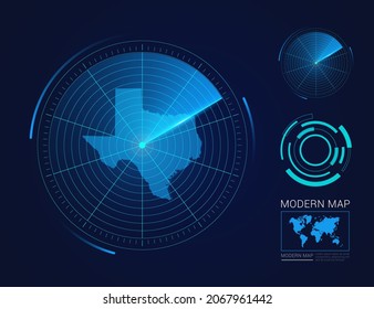 Resumen del vector de radar de círculo futurista HUD, GUI, mapa de interfaz de interfaz de usuario de Texas