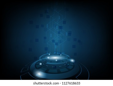 Abstract futuristic circle technology sci-fi background Hi-tech concept ,Vector Illustration