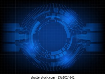 Abstract futuristic circle technology sci-fi background Hi-tech concept ,Vector Illustration
