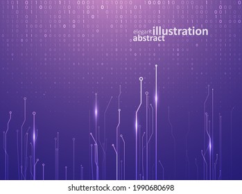 Abstract futuristic circuit board background.  Big data code representation. Hi-tech Illustration of digital technology. Graphic concept for your design