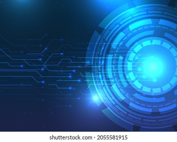 Abstract Futuristic Circuit Board Background Blue Stock Vector (Royalty ...