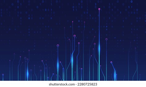 Abstrakter futuristischer Leiterplattenhintergrund.  Big Data Code Repräsentation. High-Tech Illustration der digitalen Technologie. Grafisches Konzept für Ihr Design