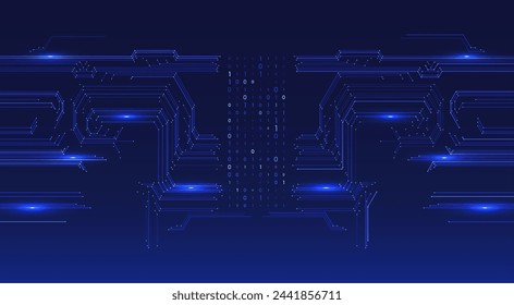 Abstract futuristic circuit board background. Big data code representation. Hi-tech Illustration of digital technology. Graphic concept for your design