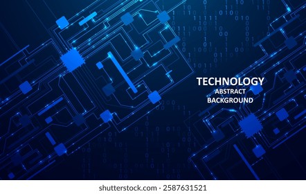 Abstract futuristic circuit board background. Big data code representation. Hi-tech Illustration of digital technology. Graphic concept for your design