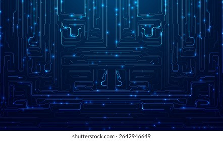 Fundo abstrato da placa de circuito futurista. Ilustração de alta tecnologia da tecnologia digital. Conceito gráfico para seu design